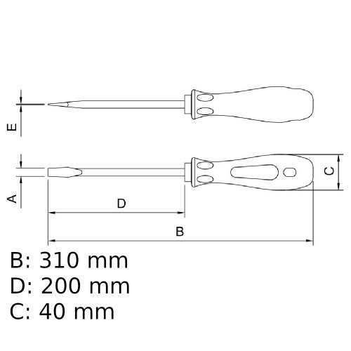 Chave de fenda 1/4 x 8 Chave de fenda 1/4 x 8