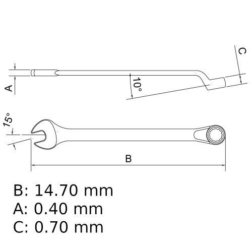 Chave combinada 9 mm a�o cromo van�dio - 44660109