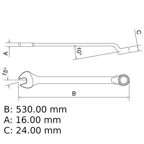 Chave combinada 46 mm a�o cromo van�dio