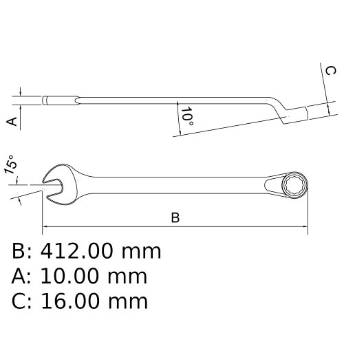 Chave combinada 32 mm a�o cromo van�dio