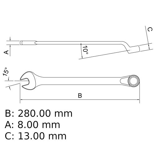 Chave combinada 22 mm a�o cromo van�dio