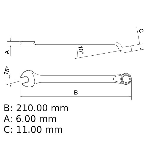 Chave combinada 16 mm a�o cromo van�dio - 44660116
