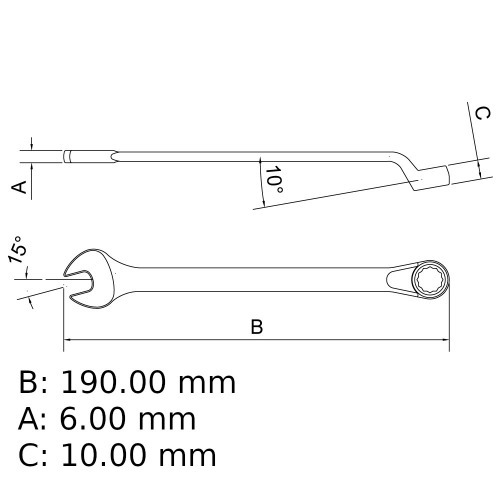Chave combinada 14 mm a�o cromo van�dio