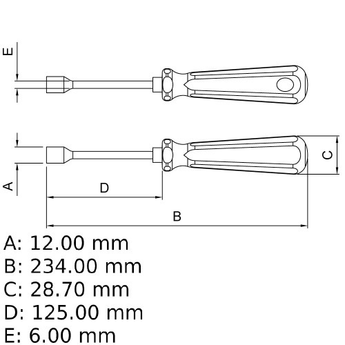 Chave com cabo tipo canh�o 8 mm a�o cromo van�dio