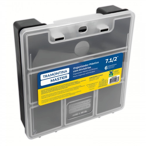 Organizador pl�stico com 6 compartimentos com tampa 