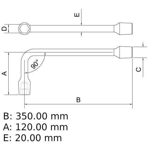 Chave biela 9 mm a�o cromo van�dio - 44720109