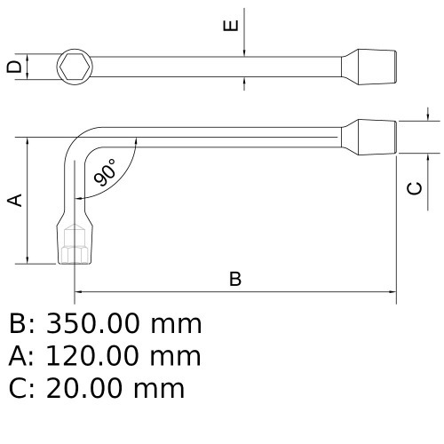 Chave biela 10 mm a�o cromo van�dio com cartela