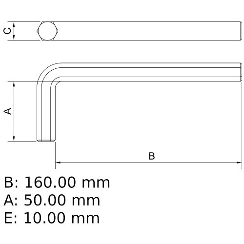 Chave allen longa 8 mm a�o cromo van�dio