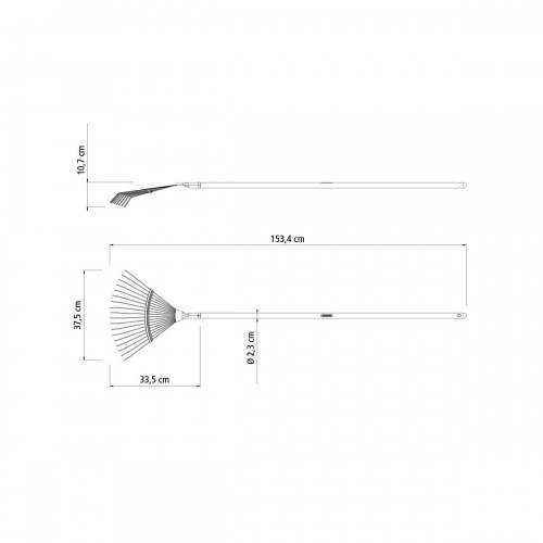 Vassoura met�lica 18 dentes com cabo de 120 cm