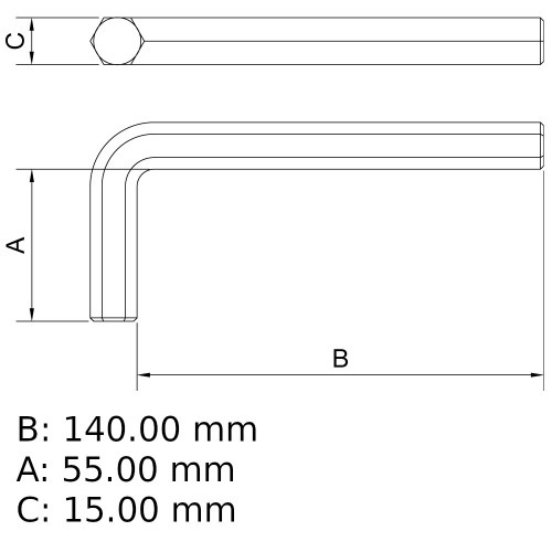 Chave allen 12,0 mm a�o cromo van�dio - 44400012