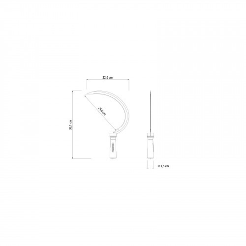 Foicinha com dente e cabo de madeira com 13 cm - 12 dentes por polegada