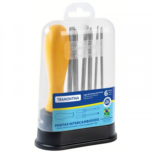 Jogo de chaves de fenda e phillips com 6 pe�as