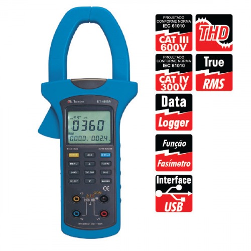 Alicate watt�metro digital True RMS CAT III 600V - ET-4055A