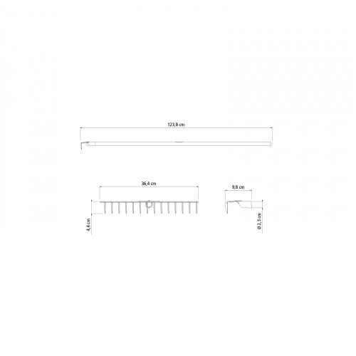 Ancinho estampado com cabo de madeira de 120 cm