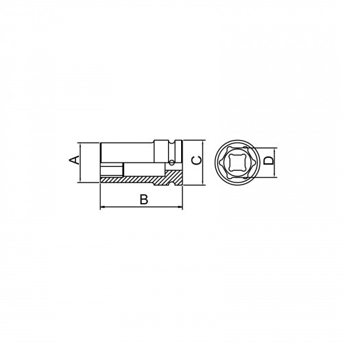 Soquete de impacto sextavado longo 32 mm encaixe 3/4 Soquete de impacto sextavado longo 32 mm encaixe 3/4