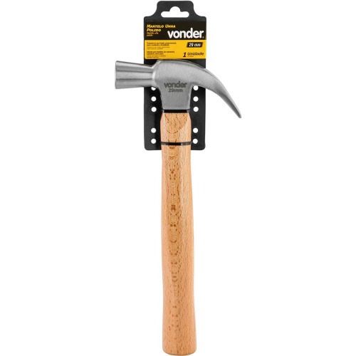 Martelo unha polido 29 mm com cabo de madeira