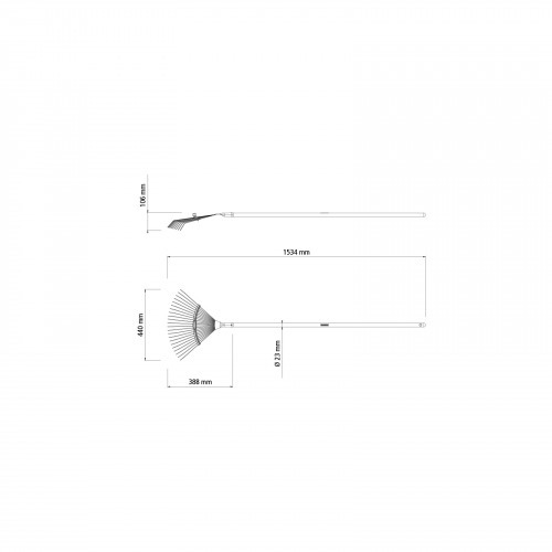 Vassoura metálica 22 dentes com cabo de 120 cm Vassoura metálica 22 dentes com cabo de 120 cm