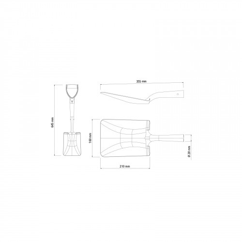 P� quadrada pequena com cabo de madeira 45 cm - Tramontina