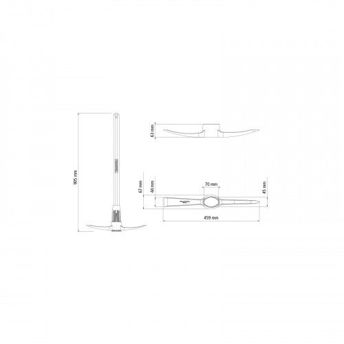 Picareta ponta e p� estreita com cabo de madeira 90 cm  77300/543