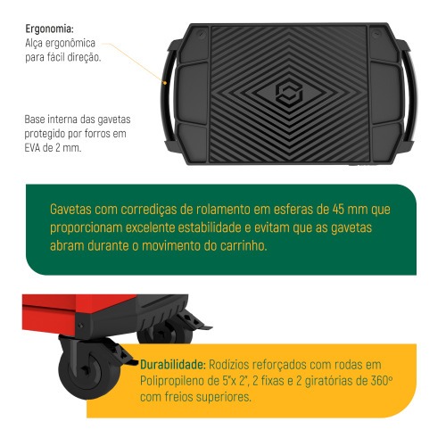 Carro para ferramentas com 7 gavetas - ST95113G-R