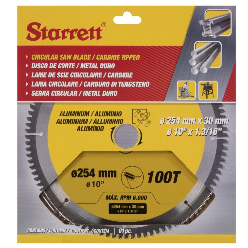 Disco de serra para aluminio 254 mm x 30 mm 100 dentes - CCS254-100DA