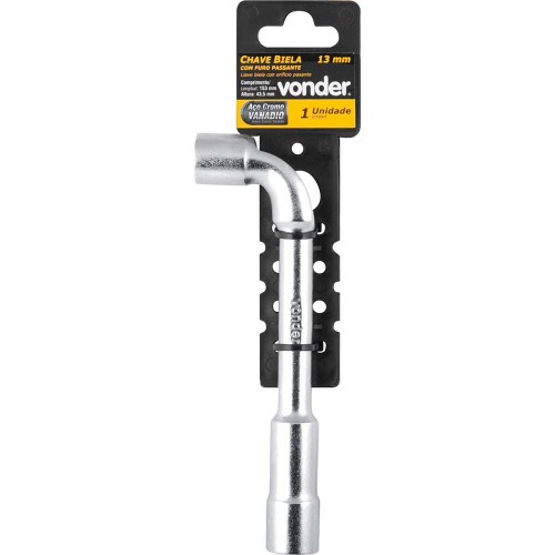 Chave biela com furo passante 13 mm aço cromo vanádio Chave biela com furo passante 13 mm aço cromo vanádio
