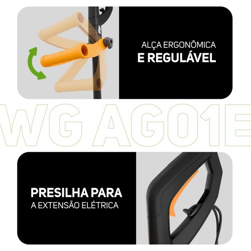 Aparador de grama el�trico 1600 watts a fio de nylon - WG AG01E  110V