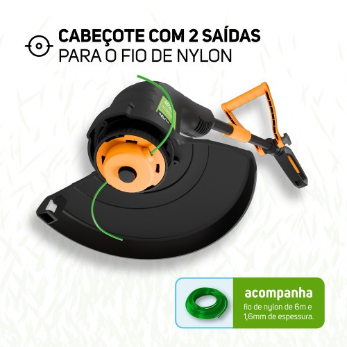 Aparador de grama el�trico 1600 watts a fio de nylon - WG AG01E  110V