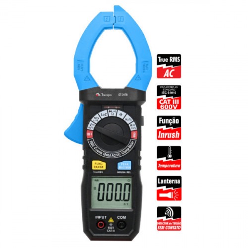 Alicate amper�metro digital 1000A True RMS AC CAT III 1000V - ET-3178