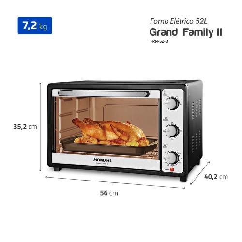 Forno el�trico 1800W 52 litros Grand Family II - FRN-52-B  220V