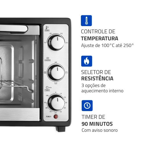 Forno el�trico 1800W 52 litros Grand Family II - FRN-52-B  220V