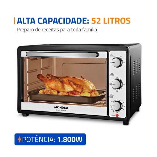 Forno el�trico 1800W 52 litros Grand Family II - FRN-52-B  220V