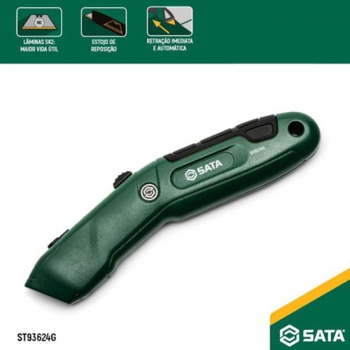 Estilete de seguran�a auto retr�til com ajuste de l�mina - ST93624G