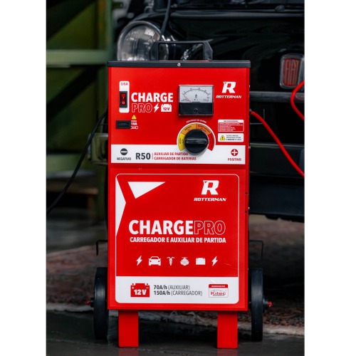 Carregador de bateria 12V r�pido e lento 50A com auxiliar de partida - Charge PRO  110V/220V