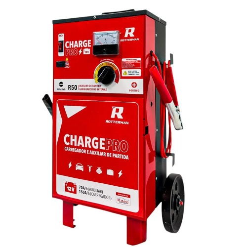 Carregador de bateria 12V r�pido e lento 50A com auxiliar de partida - Charge PRO  110V/220V