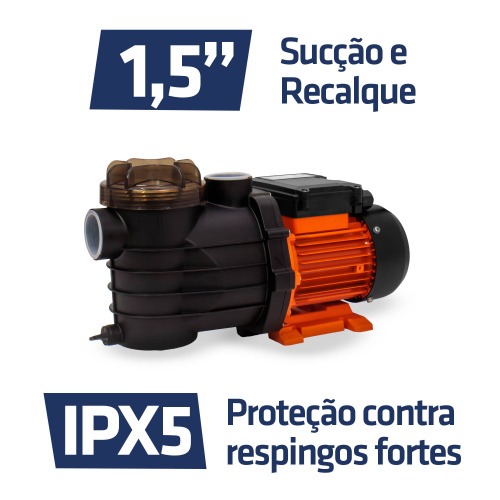 Motobomba com pr� filtro para piscina 1/2 hp - BPI500  110V