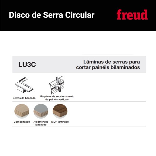 Disco de serra para madeira 303 mm x 30 mm 60 dentes - LU3C 0300