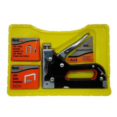 Grampeador manual 4 a 14 mm com maleta e kit de grampos - BFH0133