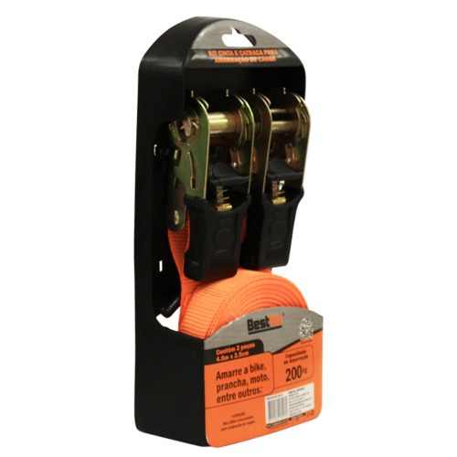 Cinta com catraca para amarra��o de carga capacidade 200 kg 2 pe�as - BFH2361