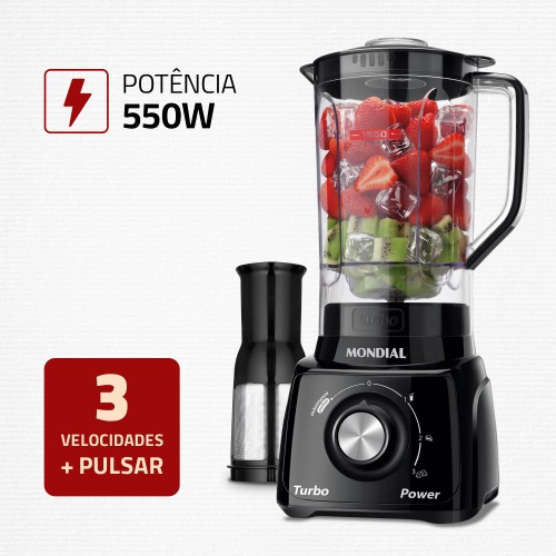 Kit Liquidificador 550W Turbo Power L-99-FB + Batedeira 400W Pr�tica B-44-B  110V