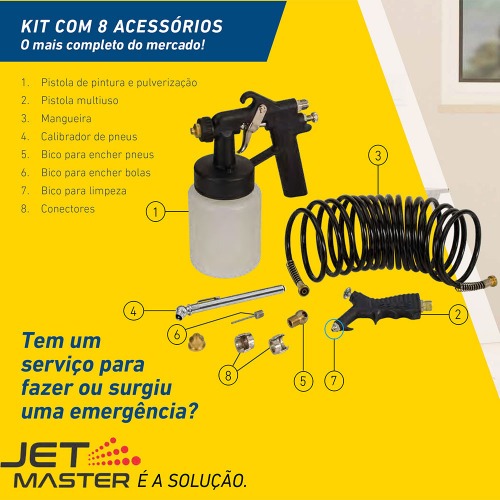 Compressor ar direto com kit de acessórios - Jet Master G5 220V Compressor ar direto com kit de acessórios - Jet Master G5 220V