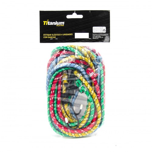 El�stico para bagageiro 2 metros com gancho 4 pe�as - 08187