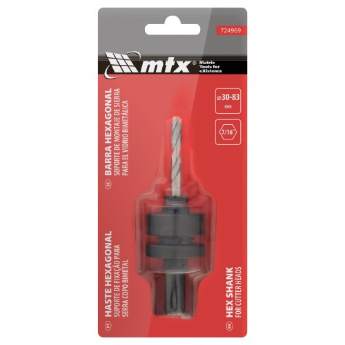 Suporte para serra copo de 30 a 83 mm com haste sextavada - 724969