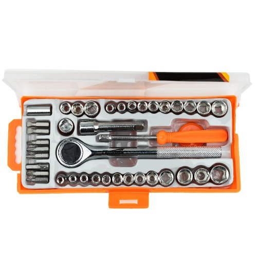 Jogo de bits e soquetes com chave catraca 40 pe�as - 13565