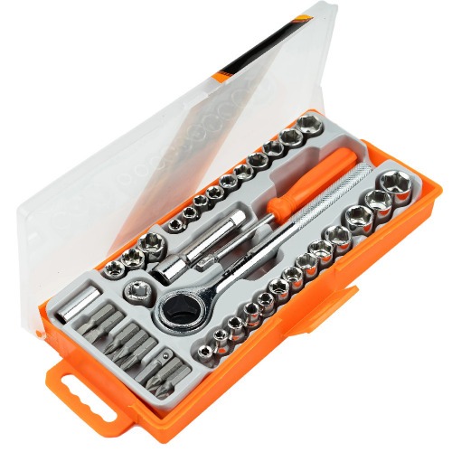 Jogo de bits e soquetes com chave catraca 40 pe�as - 13565