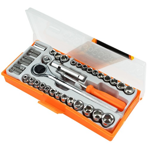 Jogo de bits e soquetes com chave catraca 40 pe�as - 13565