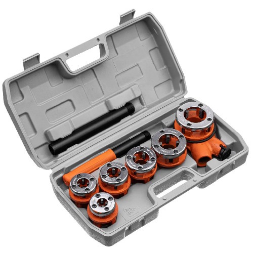 Jogo de tarraxa manual para canos metálicos 9 peças de 1/4 Jogo de tarraxa manual para canos metálicos 9 peças de 1/4