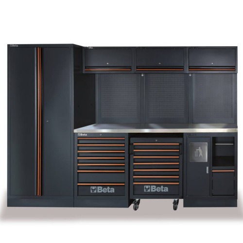 Arm�rio Mobili�rio para oficina tampo inox com kit 268 ferramentas - C45PRO 2.0X