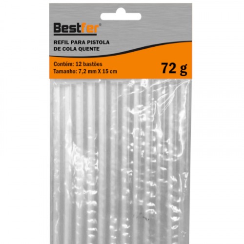 Bast�o de cola quente 7,2 x 150 mm 12 pe�as - BFH1116