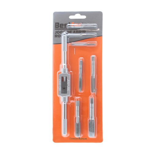 Jogo de macho manual M3 a M12 com vira macho 8 pe�as - BFH3004